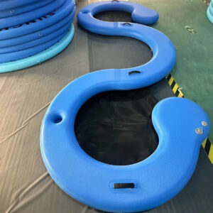 Qingdao Lucieneo Wholesale And Custom Inflatable Water Hammock & Sea Pool Factory Supplier Carbon Texture Built-in Cup Holders Blue Snake